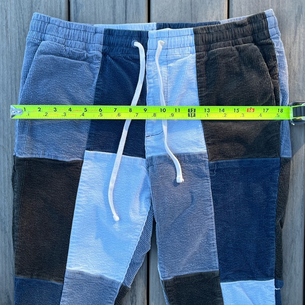 PacSun; Blue/Grey; Corduroy Patchwork Pants; Regular/Tapered; Unisex; Slim Med - Picture 3 of 9